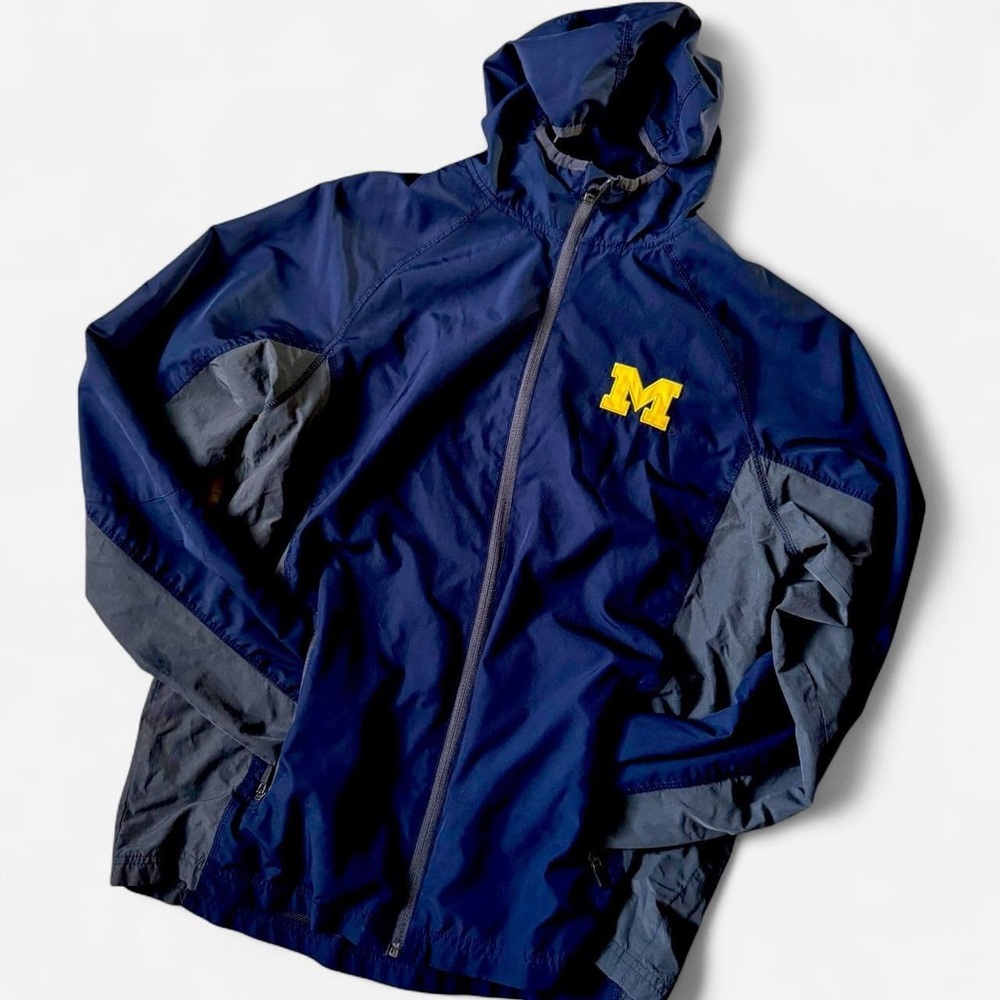 Men's Blue and Gray U of M Windbreaker Jacket